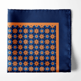 W21- POLKA FLOWER SILK POCKET SQUARE